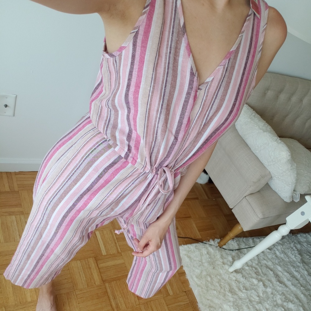 NWT Anthropologie DREW striped pink jumpsuit | XS